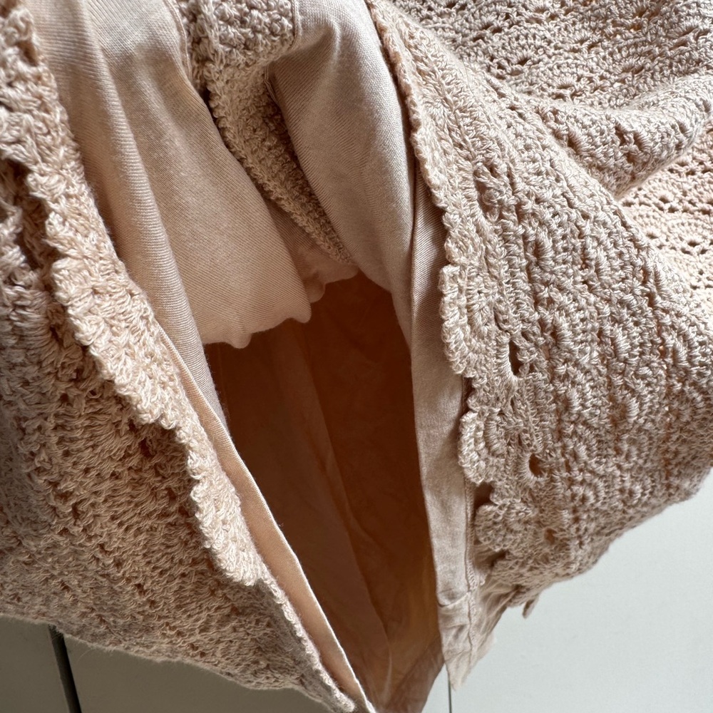 Sezane Cream Crochet Button-Front Knit Dress - Picture 5 of 8